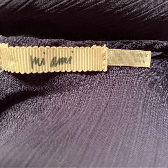 NEW Mi Ami Amelia Godet Gauzy Navy Lined Dress NWT - Picture 5 of 7